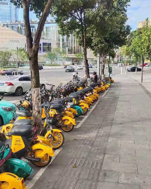 重庆两江新区规范共享单车停放秩序