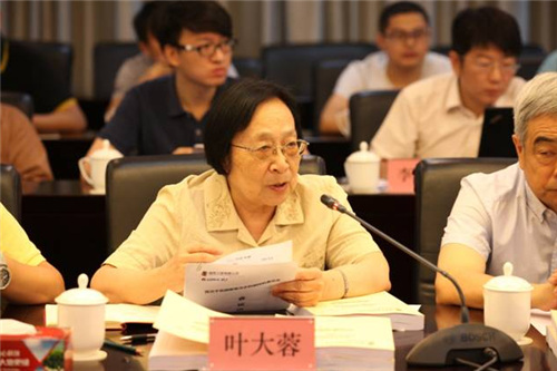 鉴定会上，中国机械工业联合会重大办主任叶大蓉讲话