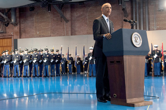 p45(2) 美国总统奥巴马在欢送仪式上发表演讲