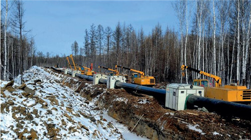 20 中俄原油管道，大兴安岭施工点。视觉中国