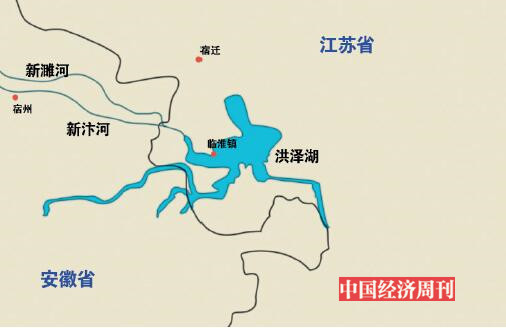 p42-新濉河、新汴河、洪泽湖流域示意图插图：《中国经济周刊》见习美编 刘屹钫