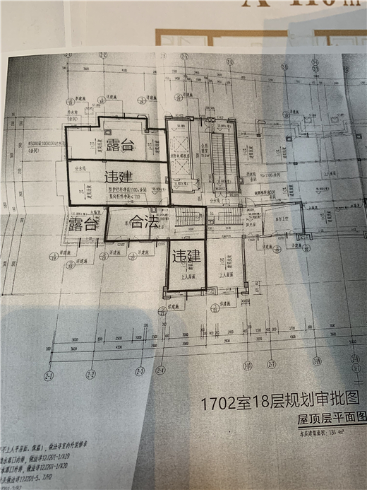 p83 吴军调出了原始图纸，自己标出了“违建”区域。