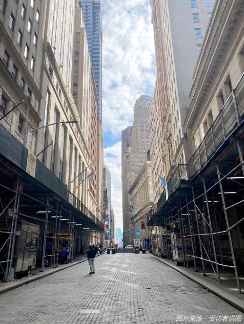 纽约空荡荡的华尔街