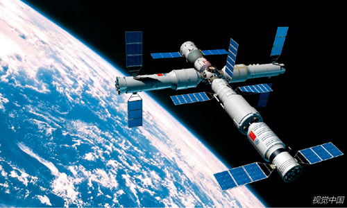 47 中国空间站在轨运行效果图