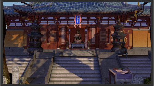 图2：希壤中的少林寺